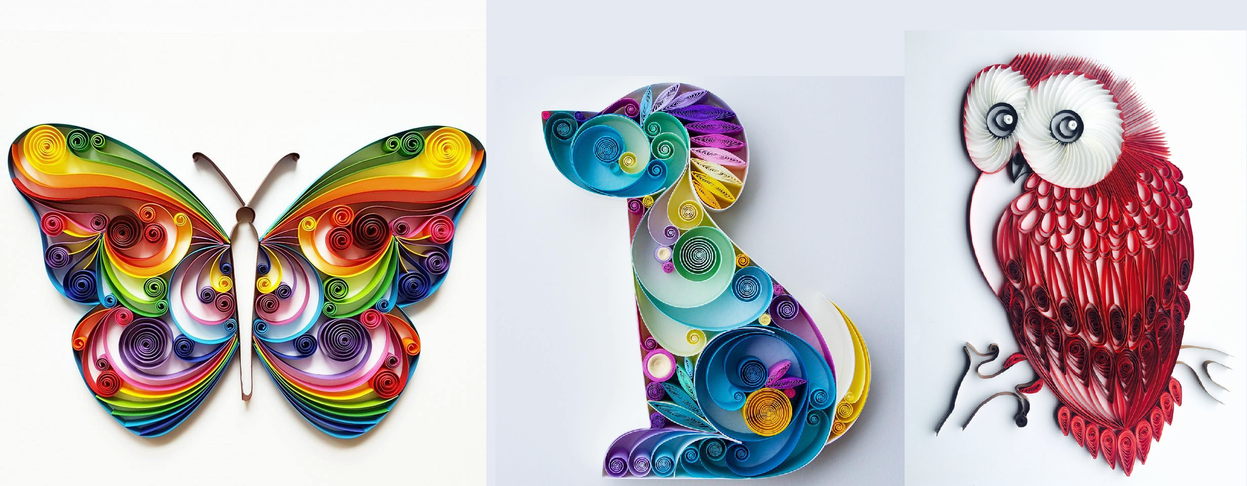 animals made with paper quilling
