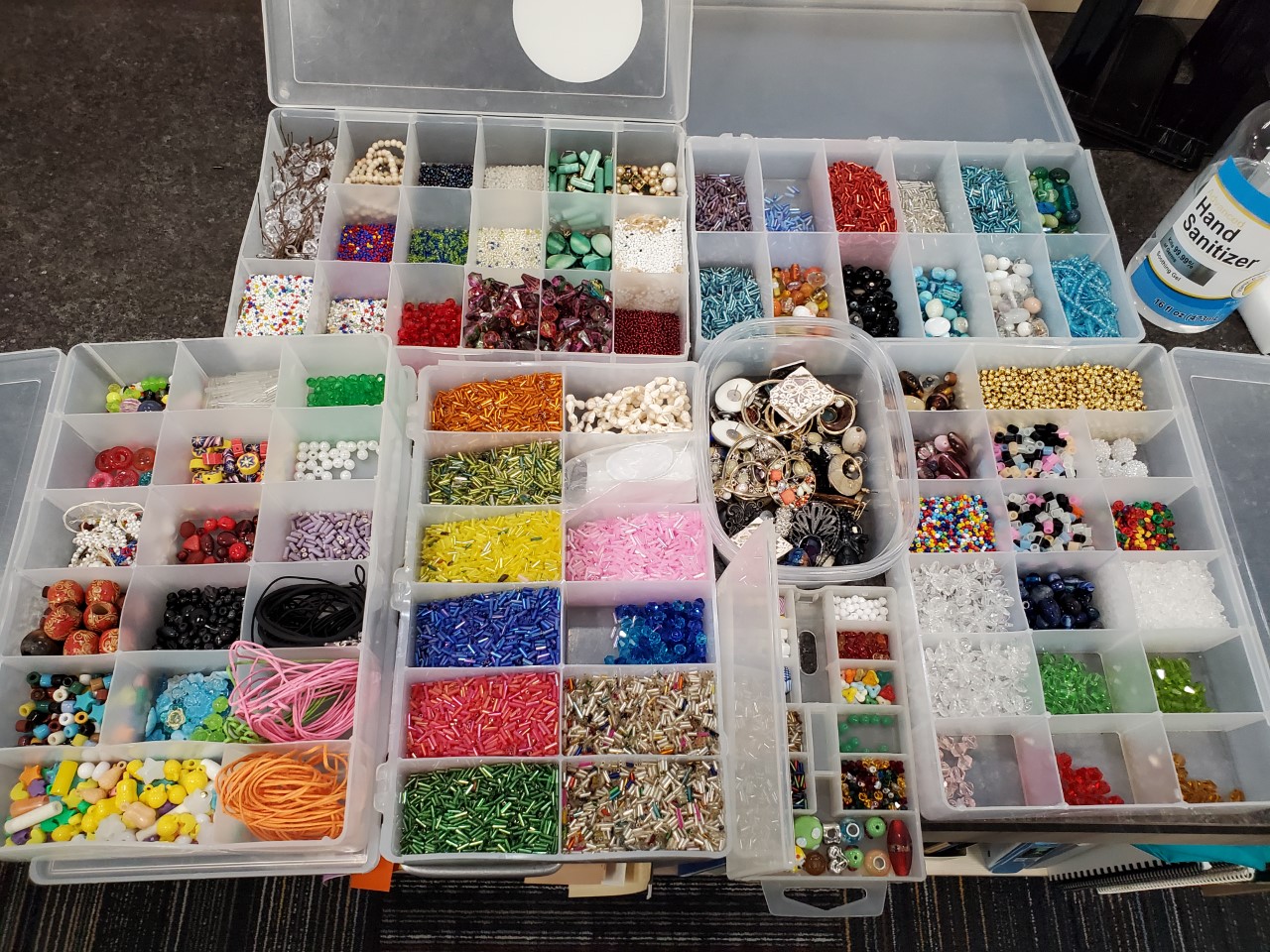 boxes of beads